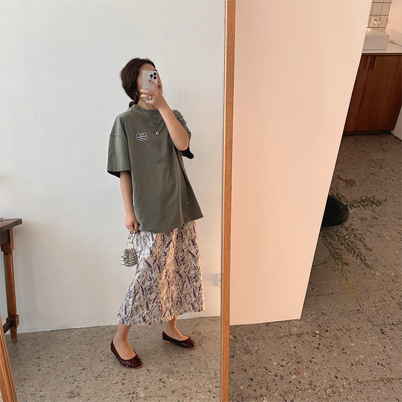 イージーファブリックポケットスカート(2color)