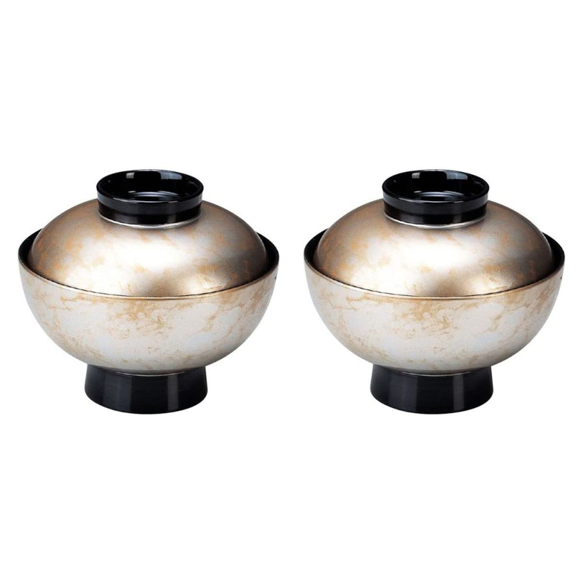 J-kitchens 2個 セット（ ペア お椀 ）4寸段付直仙才椀 金銀八雲