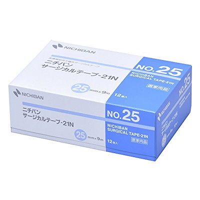 他サイト： ニチバン 不織布サージカルテープ-21N 25mm幅 9m巻き 12巻入りの商品画像