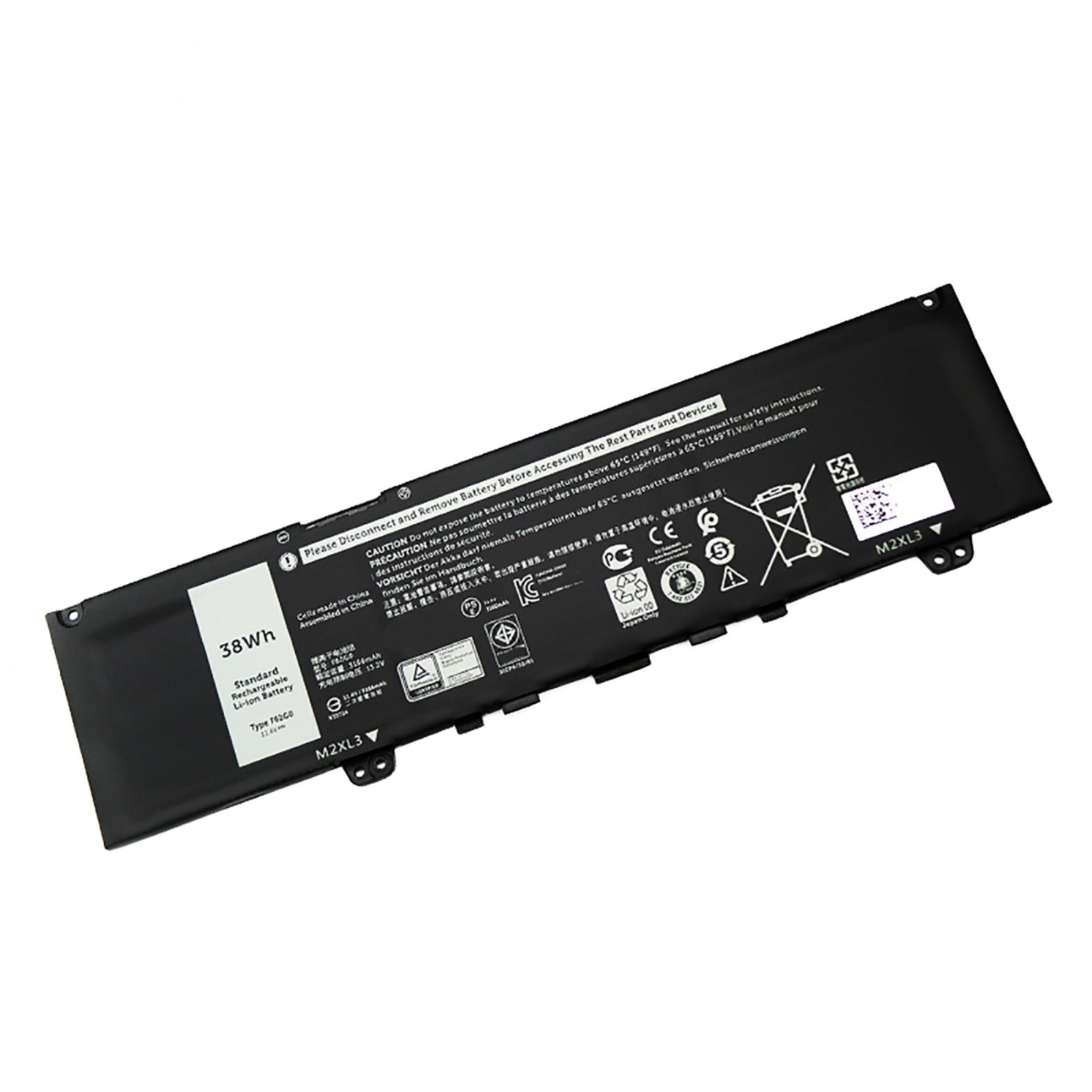 F62G0 電池・DELLノートパソコン互換 Inspiron 13-7370 7373 7380 5370 Vostro 5370 F62G0 38Wh 3166mAh 交換用のバッテリー dc90