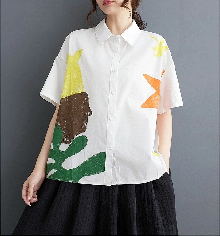 トップス シャツ ブラウス 半袖 柄シャツ シンプル カジュアル ワイシャツ レディース大きいサイズ レディース 春夏 チュニック フォーマル オフィス ボウタイ シフォン シャツ インナー blou