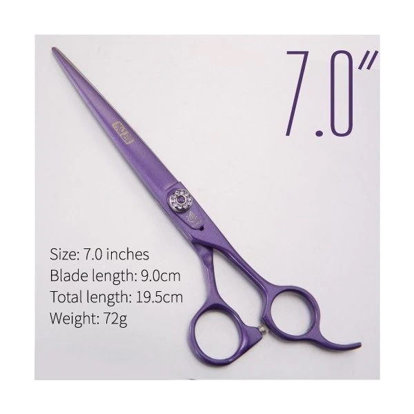 フェニスバイオレットプロフェッショナルペットグルーミングはさみ7.0 / 7.5 / 8.0インチ犬の毛髪切断鋏 7.0 inch