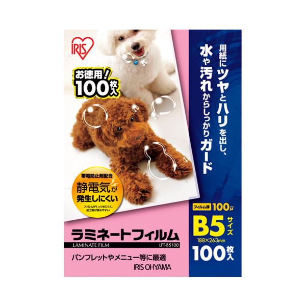 (まとめ）アイリスオーヤマ ラミネートフィルム B5 100枚LFT-B5100(×5セット)