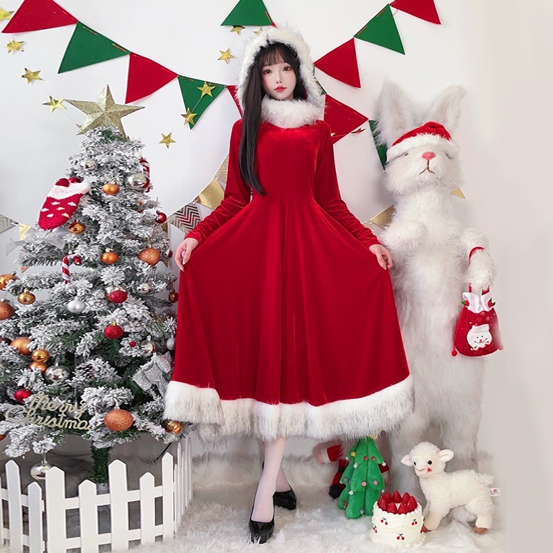 2025 クリスマスコスチューム 日本 楽天 サンタクロース クリスマスコスチューム ステージパーティー コスプレ パフォーマンスコスチューム ドレス