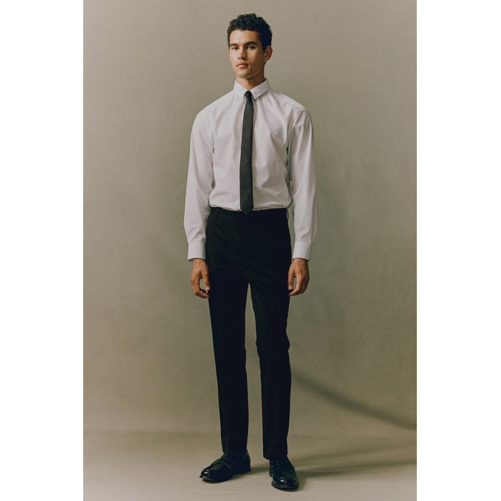 H&M スリムフィットスーツパンツブラック