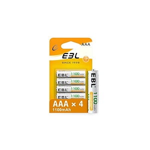 【即納】EBL 単4充電池 ニッケル水素電池 長持ち 充電式 リサイクル使用可能 1100mAh*4本パック AAA電池 低自己放電 長期保存 単四充電池 防災電池 LEDライト おもちゃに適用 じゅ