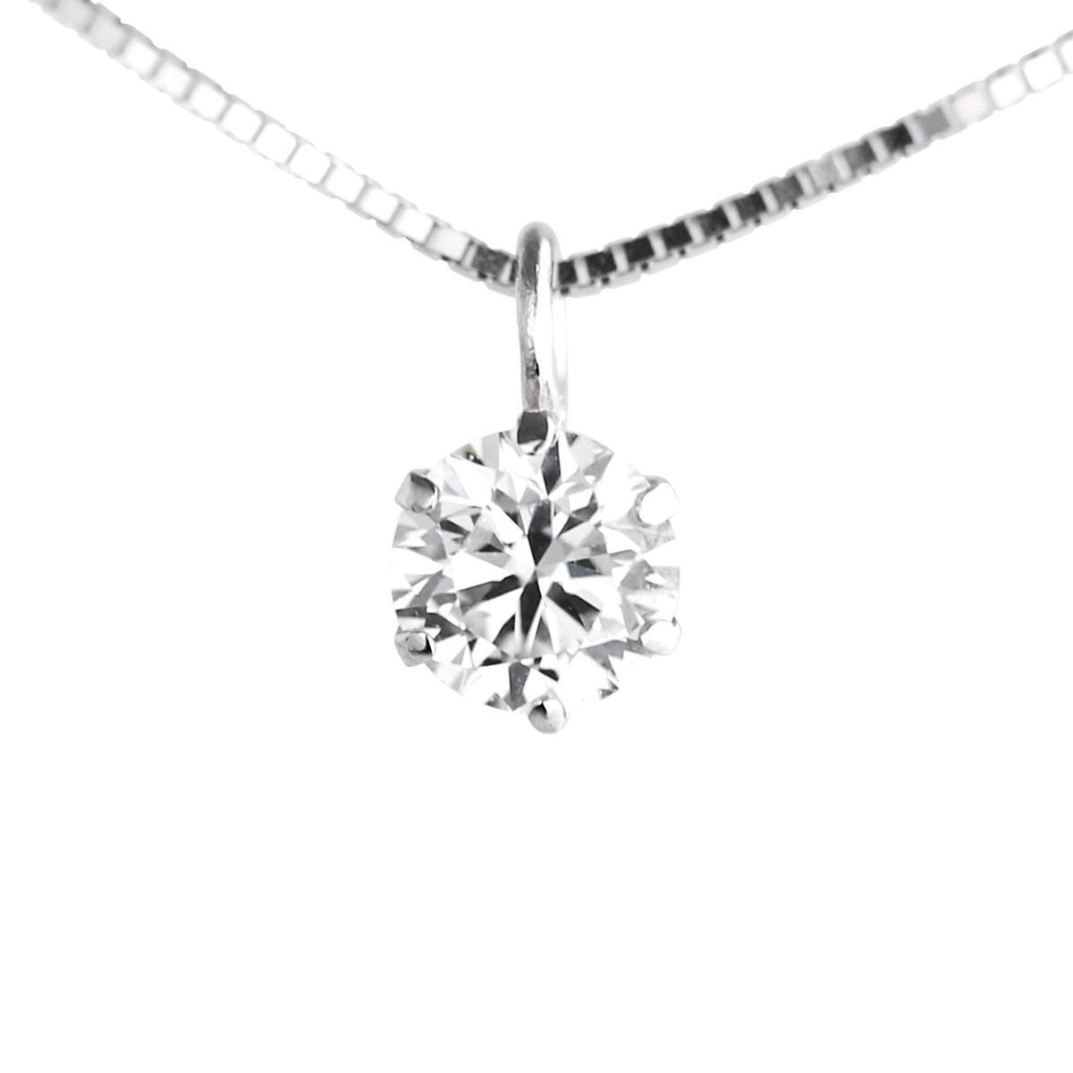【 DIAMOND WORLD 】レディース ジュエリー PT900 ダイヤモンドペンダントネックレス 0.15ct D～Gカラー SI2クラス Goodカット GGSJ ソーティング (鑑定書の元)