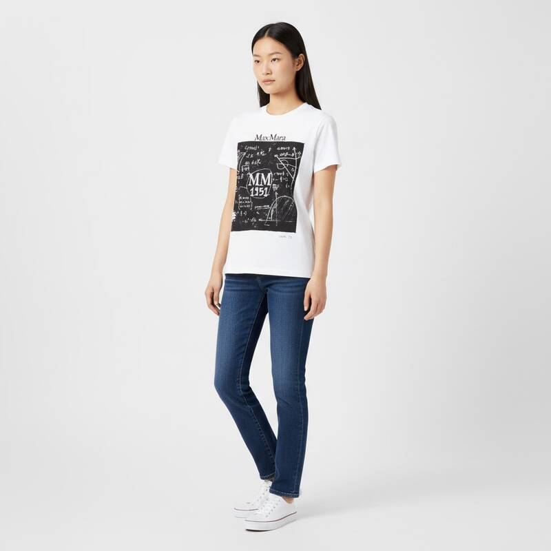 マックスマーラ コリブリ 半袖Tシャツ ホワイト 女性用 11941062600 018
