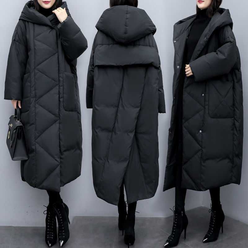 冬アウターダウンジャケット冬服の新サイズ韓国版ブラックダウンジャケット厚手のロングコート軽量 厚手防寒アウター 5,638円
