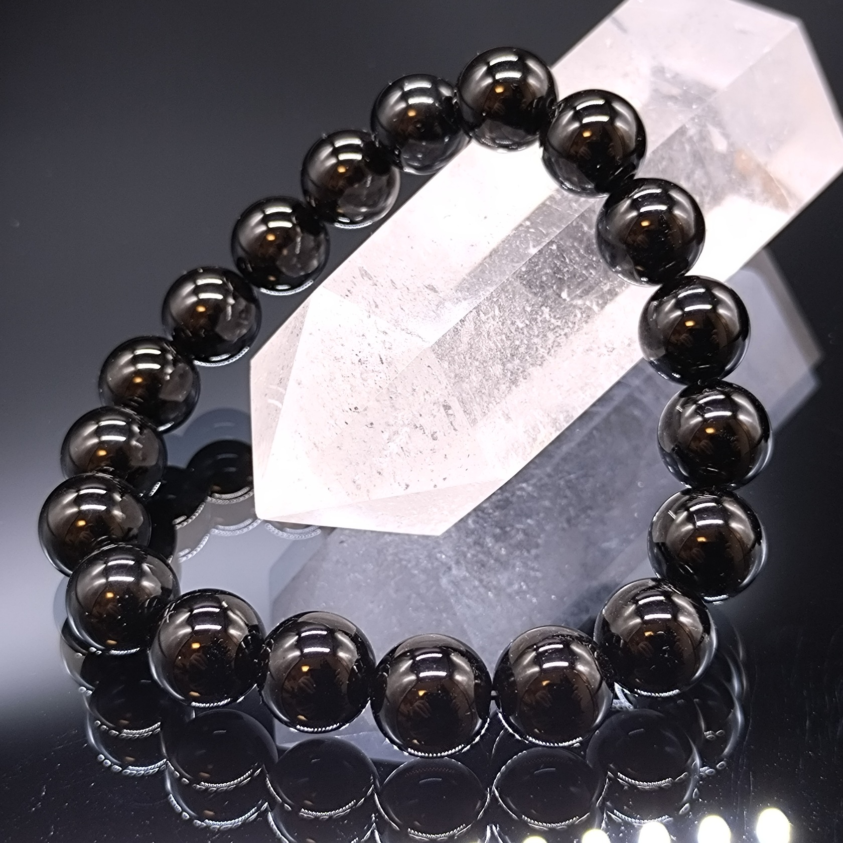 モリオン 黒水晶 10mm ブレスレット パワーストーン 天然石