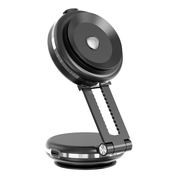 電動式 ダブル吸着スマホスタンド ワイヤレス充電対応 耐荷重約5kg ブラック S03CH-001BK