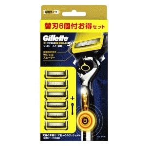 P&G ジレット プロシールド 電動 フレックスボール搭載 本体＋替刃6個付き