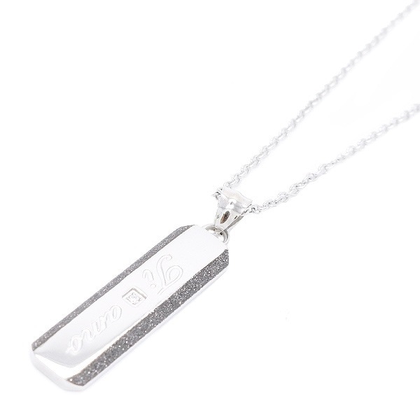 ネックレス　サージカルステンレス　天然ダイヤモンド　ペンダント　デザイン　ブラック　メッセージ