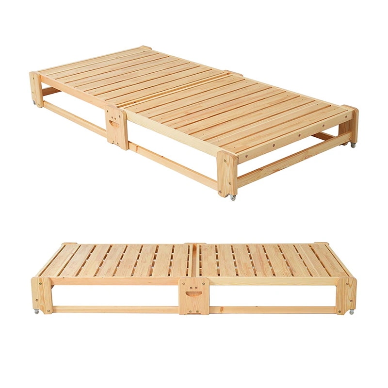 【 組立不要　完成品】木製ベッド 天然木 2way ディベッド 折り畳み ソファ ベッドフレーム すのこベッド リビング シングル ソファベッド 省スペース 来客用 ワンルーム スノコ ローベ