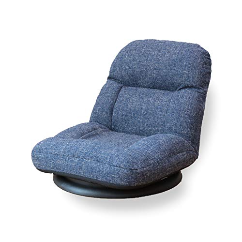 座椅子生活 明光ホームテック hidamari コンパクト回転座椅子 (ネイビー/リクライニング / 14段階 / 360度回転) 座椅子 1人用 ソファ テレワーク 仕事用 (BSL-ブルーム)