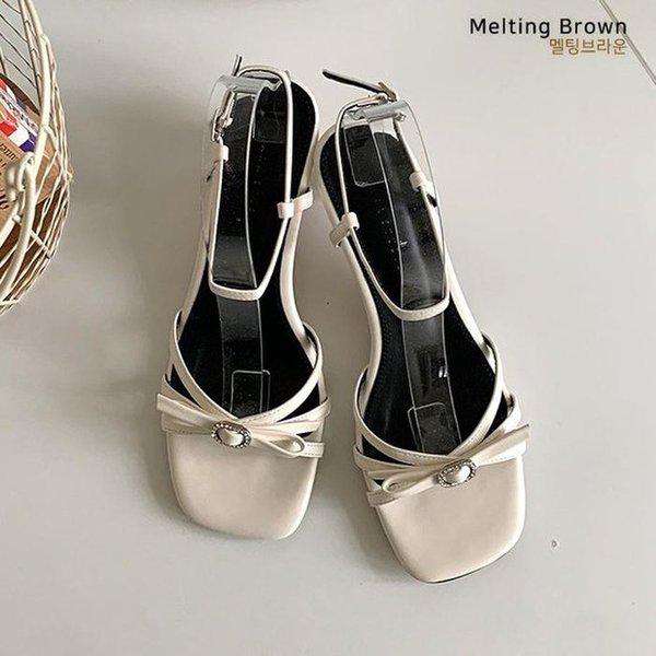 レディース 夏 ストラップ サンダル ミドルヒール k72