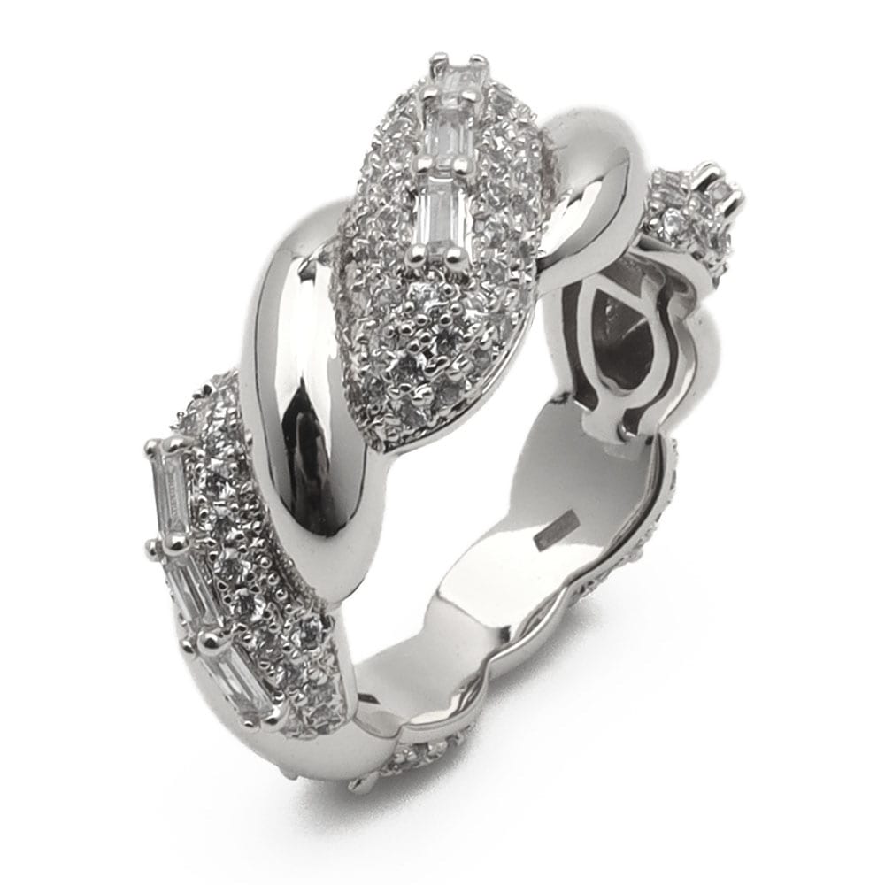 CZパヴェ ツイストリング [r308-silver]