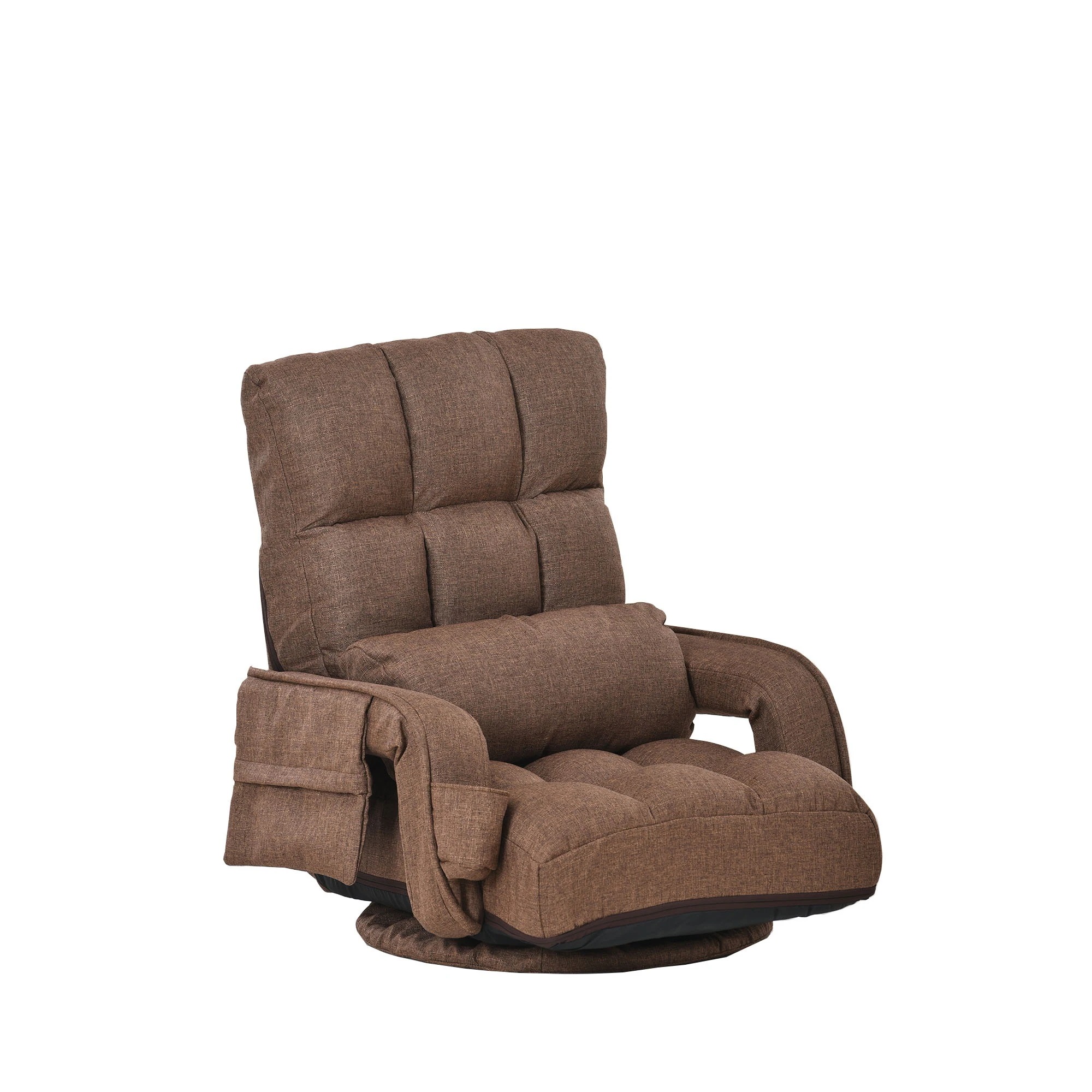 【大好評！最安値挑戦!】回転式座椅子 肘掛け ハイバック 座いす リクライニング 1人掛けソファー フロア ソファー リラックスチェア 折りたたみ リクライニングチェアー ファブリック 座イス おしゃ