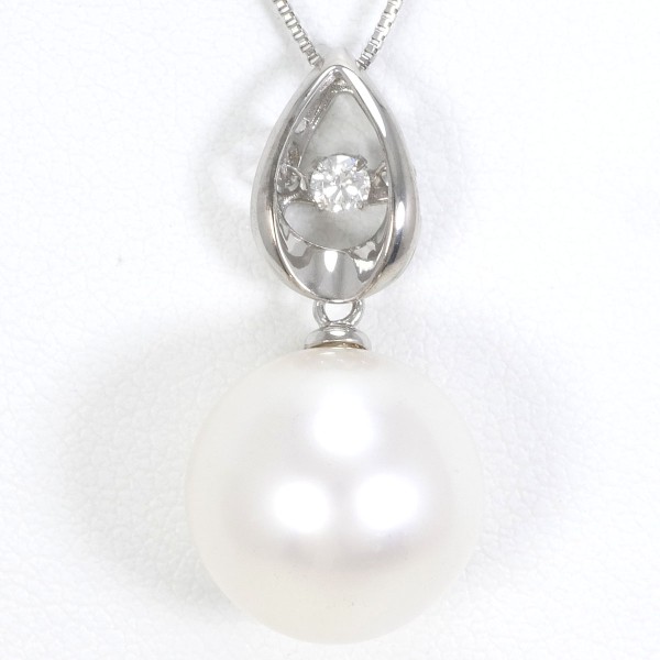 K18 18金 WG ネックレス パール(真珠) ダイヤ 0.06 ジュエリー 中古 27,986円