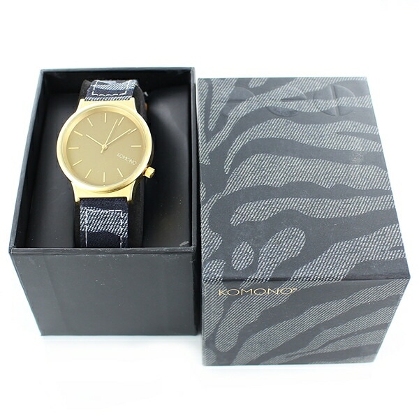 KOMONO コモノ 時計 レディース 腕時計 手表 ウィザードプリント アート ゼブラ柄 ダークネイビー かわいい KOM-W1817 誕生日プレゼント ポイント消化