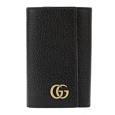 GUCCI 435305-DJ20T-1000 GG MARMONT グッチ GGマーモント 6連キーケース カーフスキンレザー ブラック×アンティークゴールド
