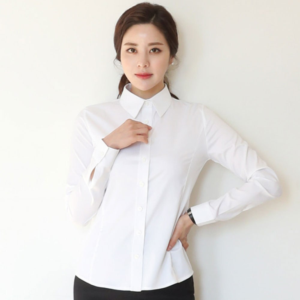 ホワイトスパンカラースーツシャツブラウス南方半袖長袖ビッグサイズXS4XL [上級] 5,702円