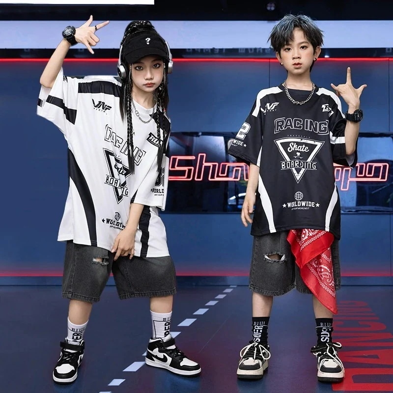 子供用ストリートダンススーツ男の子ヒップホップジャズダンスパフォーマンス衣装新入生個性男の子練習