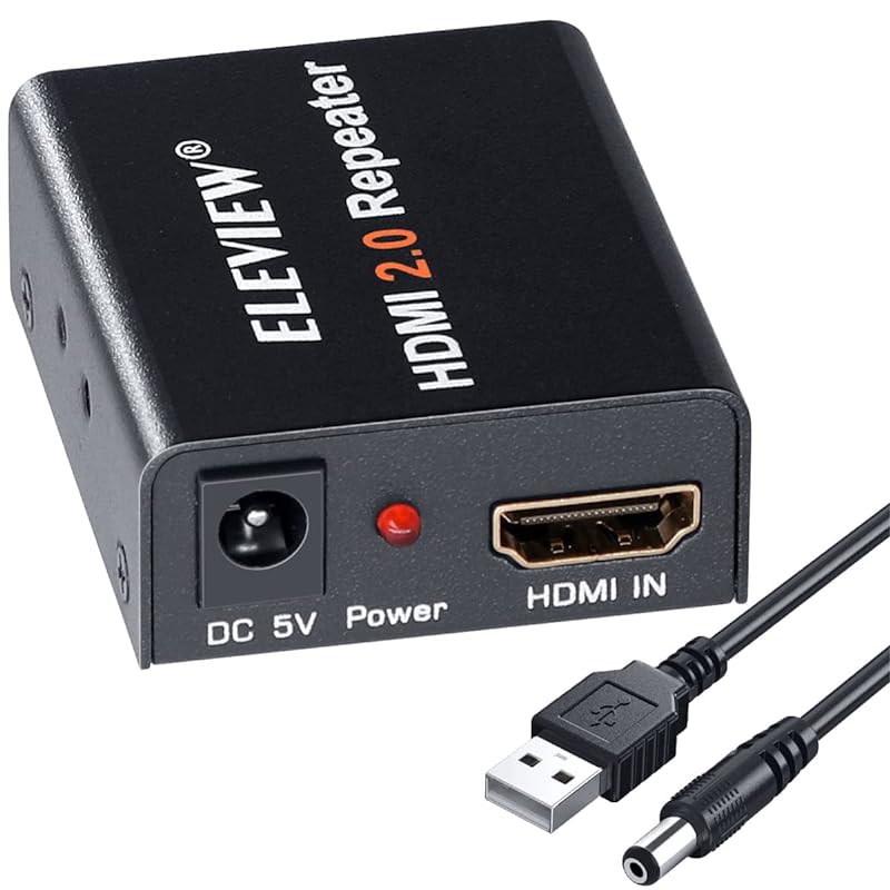 ELEVIEW HDMI 2.0 リピーター HDMIケーブルを延長/中継アダプター HDCP2.2 18Gbps 4K(60Hz)/20ｍ 1080P(60Hz)/30mまで延長可能 hdmiブース 5,477円