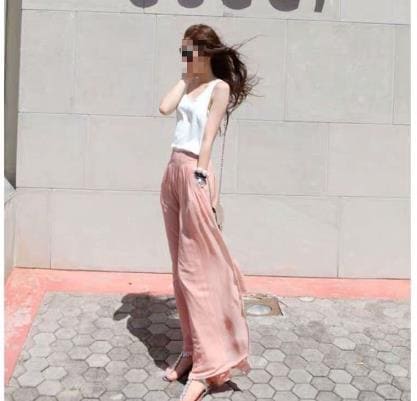 シフォンワイドレッグパンツハイウエストシフォンワイドレッグパンツ女性の夏の新しいカジュアルパンツ韓国語バージョンゆったりスリム九点スカートパンツ