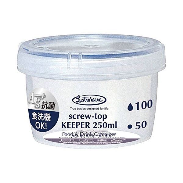 (まとめ) スクリュートップキーパー/保存容器 500ml 浅型 食洗機可 冷凍保存可 抗菌 完全密封 160個セット