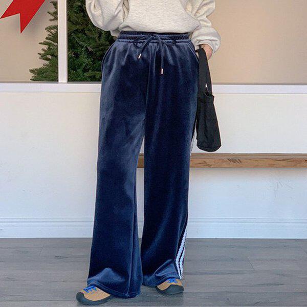 (PT) 起毛ベルベットレースパンツ 冬 女性 起毛ベルベット