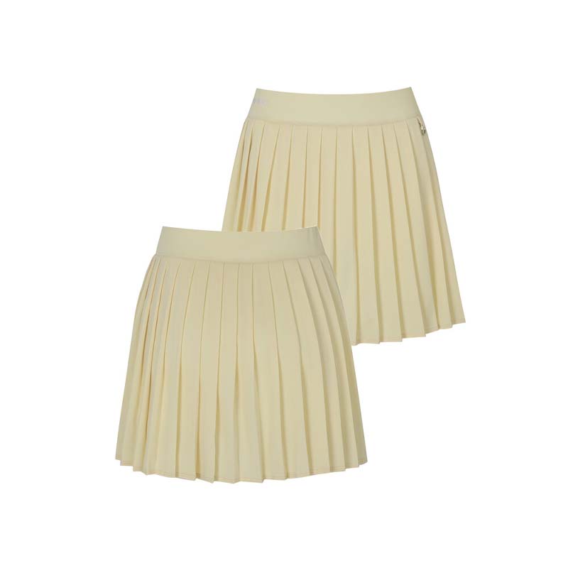 PIQUE PLEATED BANDING SKIRT W/INNER PANTS_Lemon 59,400円