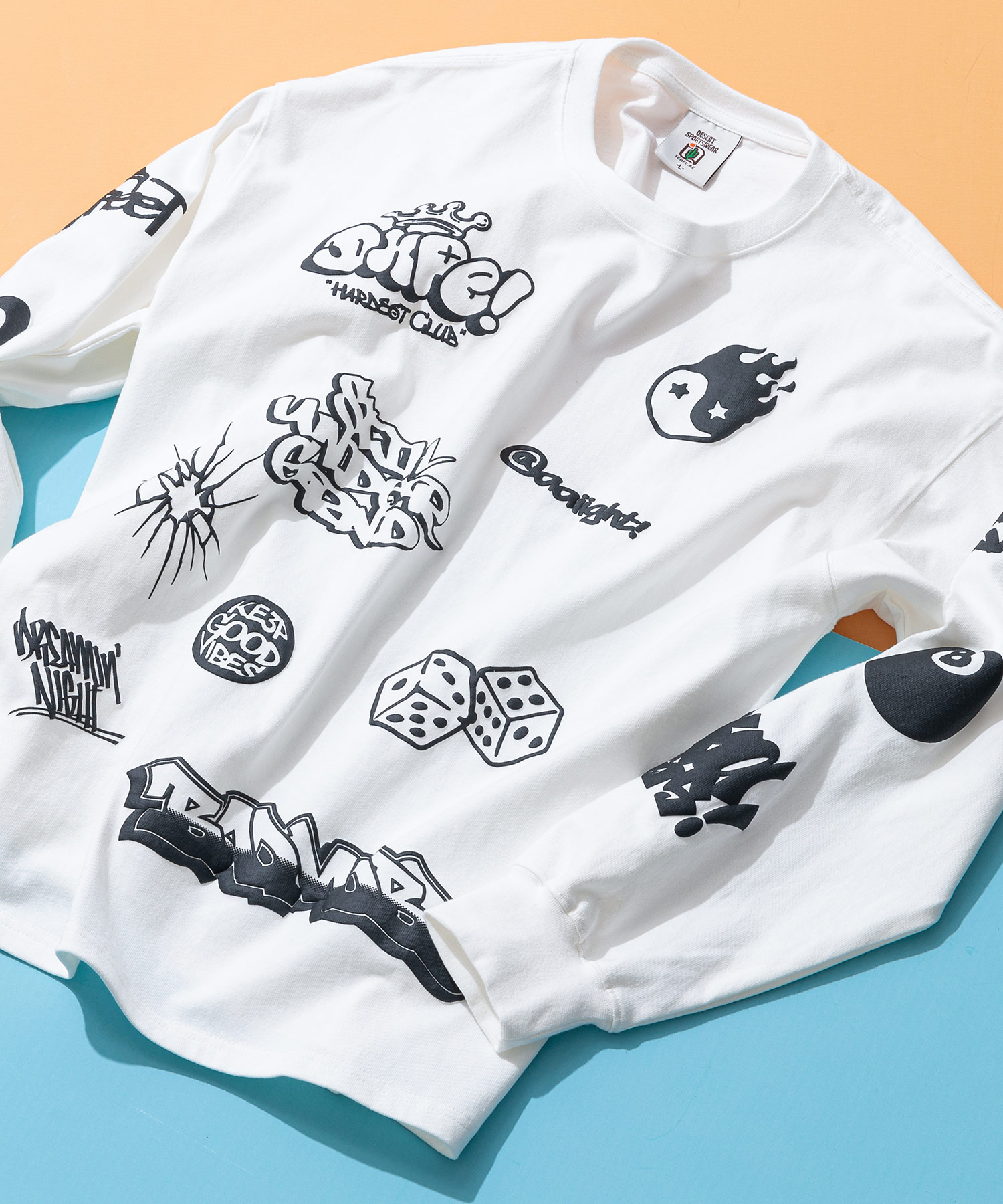 ビックシルエット 総柄 グラフィック ロンT 3046 DESERT SPORTSWEAR デザートスポーツウェア