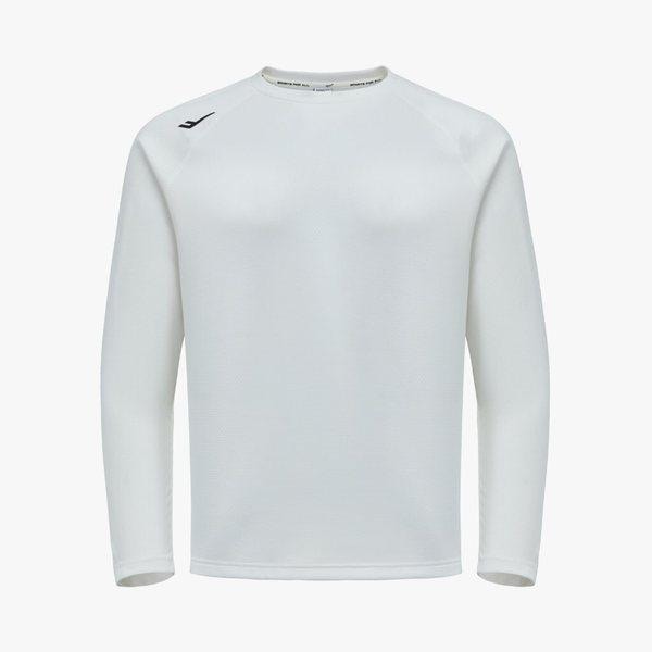 メンズホワイトメッシュニット ピーチスキンTシャツ / メンズ春秋スポーツランニング長袖Tシャツ PW3MT24F101_IC