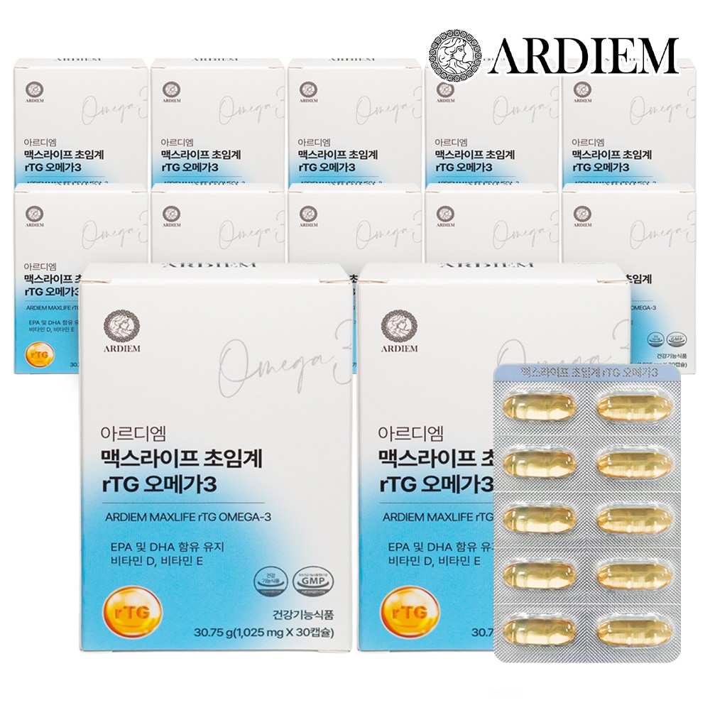 [アールディーエム] マックスライフ超臨界 rTG オメガ3 30錠 * 12箱