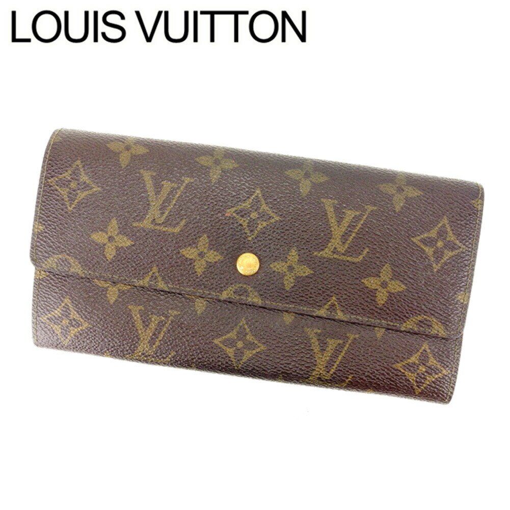 ファスナー長財布 /旧型 モノグラム /ポシェットポルト モネ クレディ ブラウン 中古