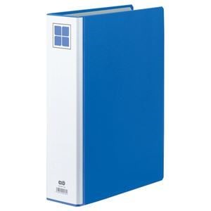 （まとめ） TANOSEE 両開きパイプ式ファイルE A4タテ 600枚収容 背幅86mm 青 1冊 5セット