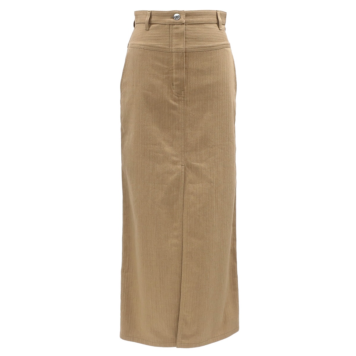エルメス HERMES スカート ロングスカート コットン ベージュ #34 シルバー金具 薄茶 セリエボタン 【中古】 67,980円