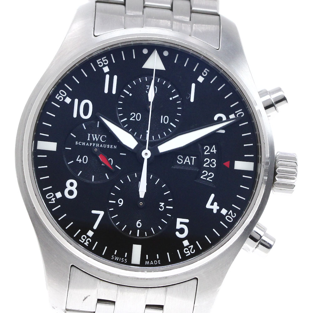 訳あり IWC SCHAFFHAUSEN IW377704 パイロットウォッチ クロノグラフ 自動巻き メンズ 保証書付き_817187【中古】