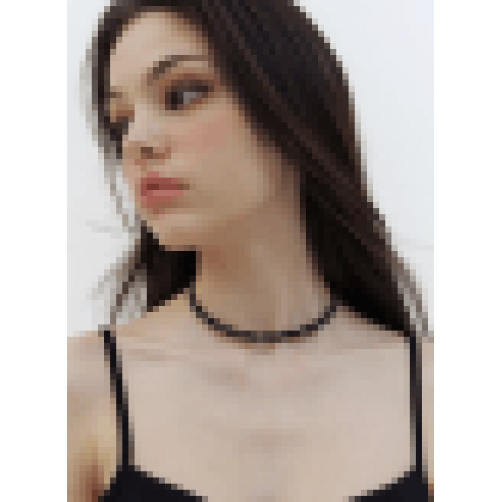 KINDABABY ブラック シルバー レザー チェーン チョーカー