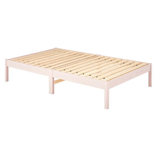 MB-5149SD-WS+KM-3101SD 組立簡単 マットレス付セミダブルベッド(ウォッシュホワイト)