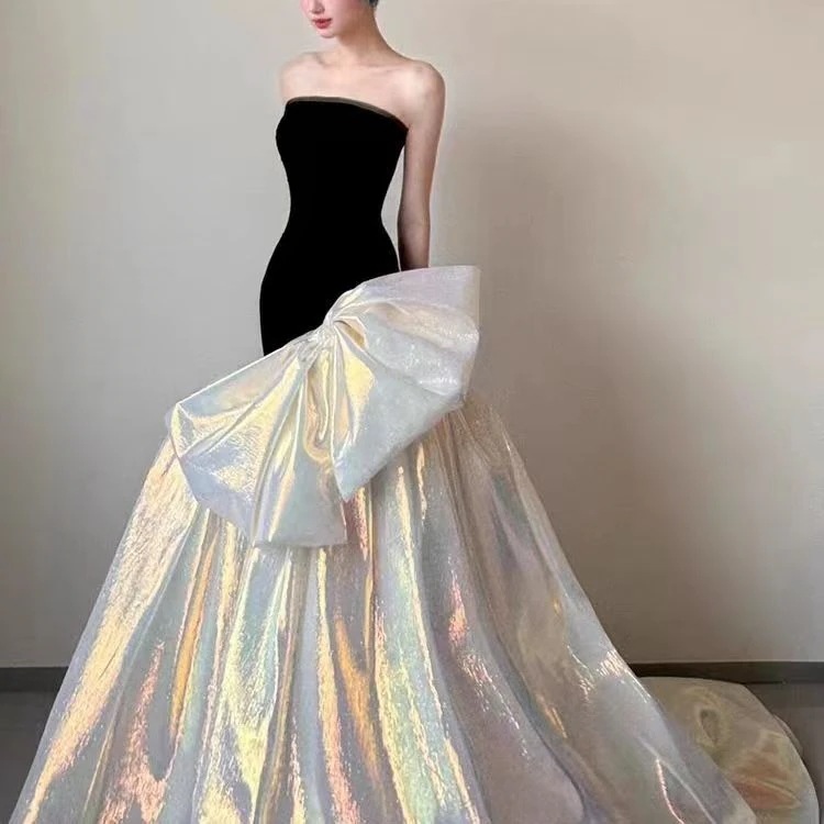 パーティードレス ウェディングドレス 新作 高級感 黒 ロングワンピース 結婚式 花嫁 成人式 お呼ばれ ウェディング 演奏会 二次会 前撮り ワンピース ロングドレス