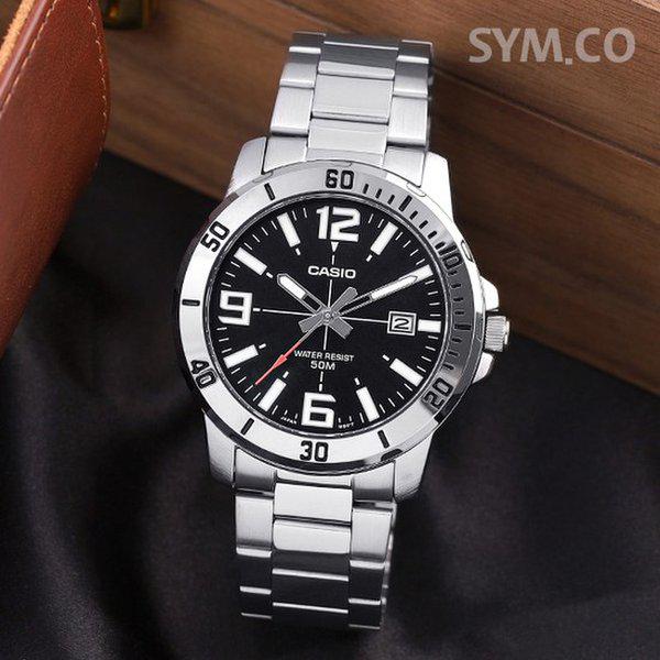 MTP-VD01D-1B ダイバールック ビンテージ カジュアル スポーツ メンズ メタル 腕時計 d