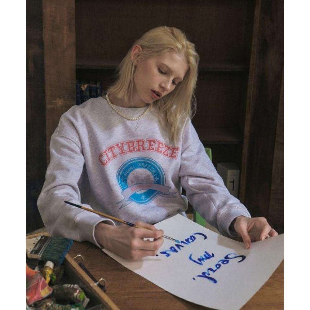 CITY BREEZE (CITY BREEZE) シティアーチグラフィックスウェットシャツ_メランジュホワイト