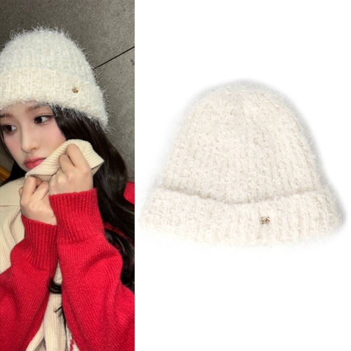 [NMIXX ソルユン 着用] snowflake beanie_white