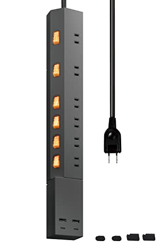 エレコム 電源タップ 雷ガード USBタップ 2.5m 6個口 USB 45W [ USB-A 2ポート/ USB-C 2ポート ] USB Power Delivery 充電器 個別スイッチ脚パーツ