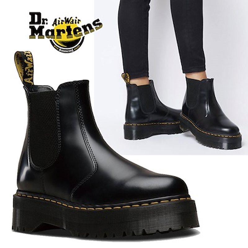 [ドクターマーチン] 24687001 QUAD CHELSEA BOOT チェルシーブーツ ブーツ ブーティ 韓国風 ローヒール レディース メンズ 韓国 シンプルデザイン 厚底ブーツ