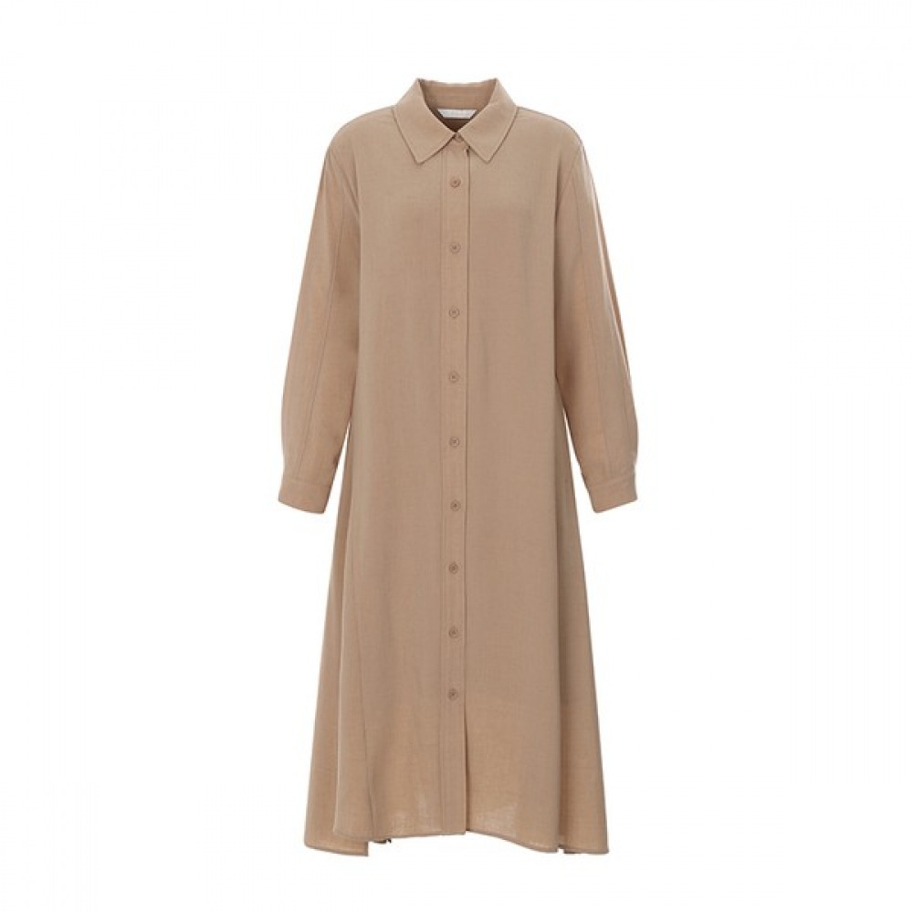 (ニューヨーク訪問) シャツ型ロングワンピース (VA3OP15)