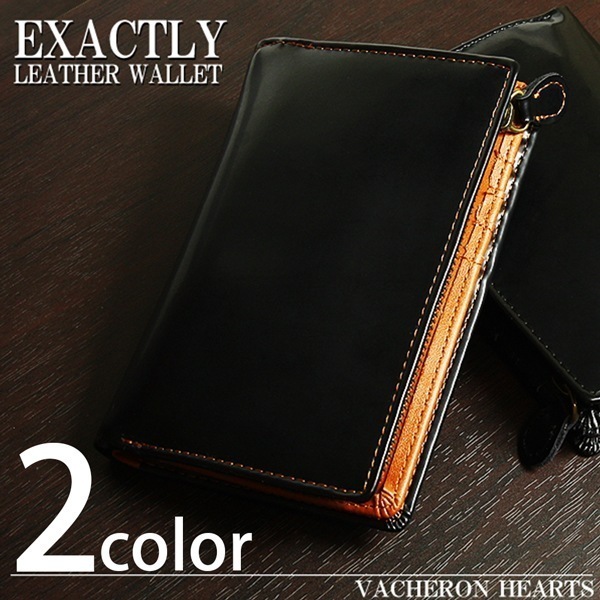 取寄品 VACHERON HEARTS 本革使用 ラウンドファスナー式縦型二つ折り財布 VH-1000