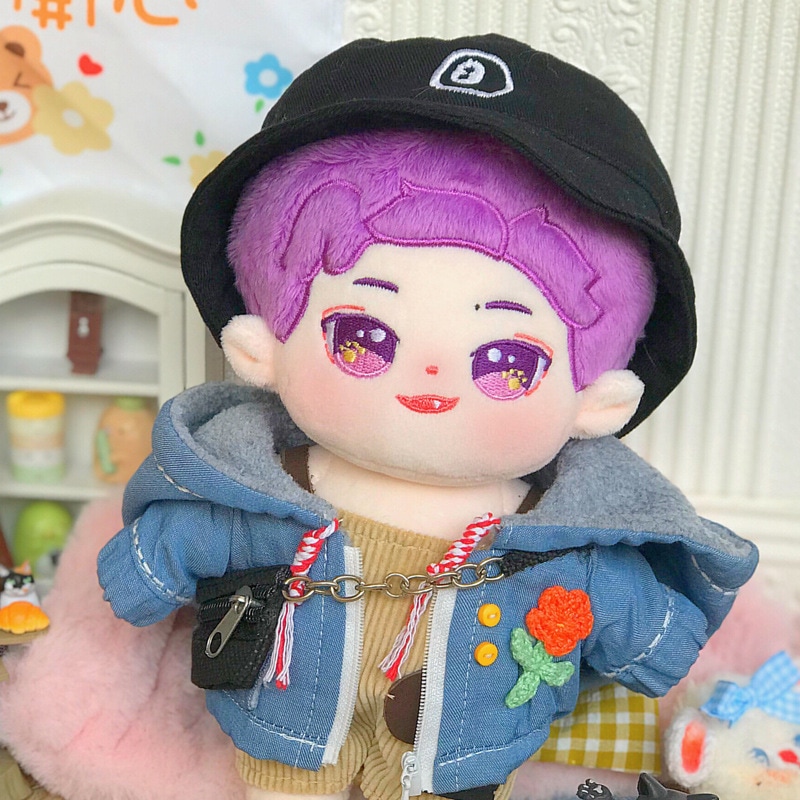 ぬいぐるみ 20cm 無属性 本体 着せ替え人形小鬼王琳凱スター綿人形ネット赤変装人形ぬいぐるみぬいぐるみ出生カード付き